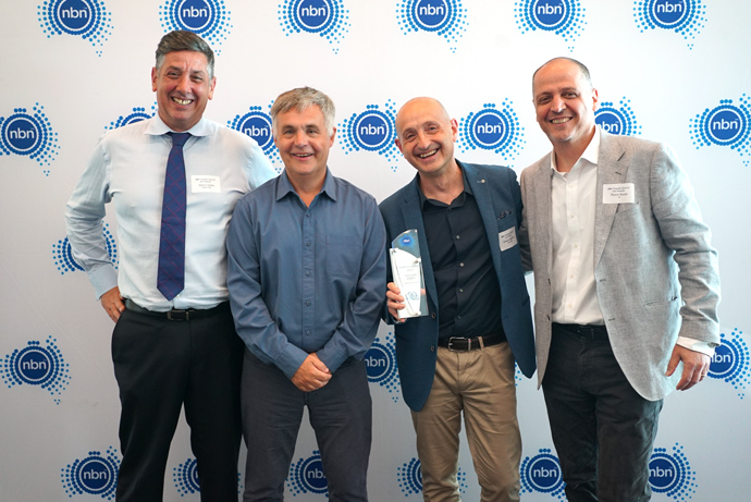 Easywed awarded nbn Liakukana Award 2022 Darryl Clarke, Steven Rue, Daniel Sacchero and Rocco Nuzzo